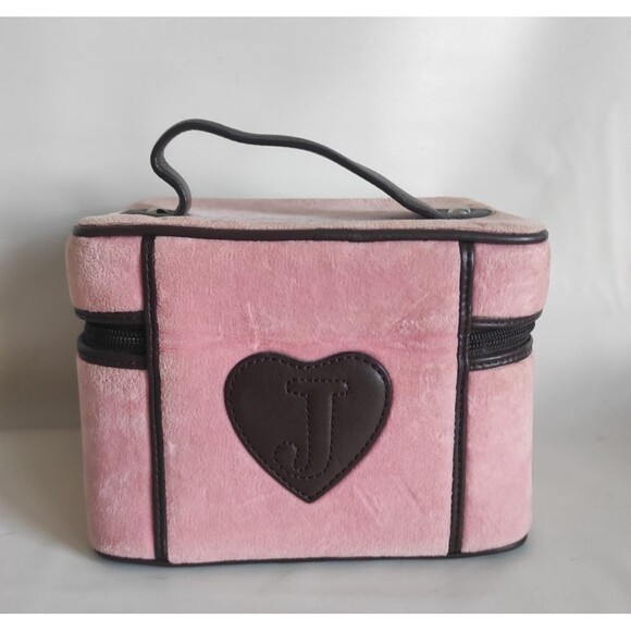 Vintag Juicy Couture Velour cosmetic train casemakeup bag Pink - Picture 4 of 13